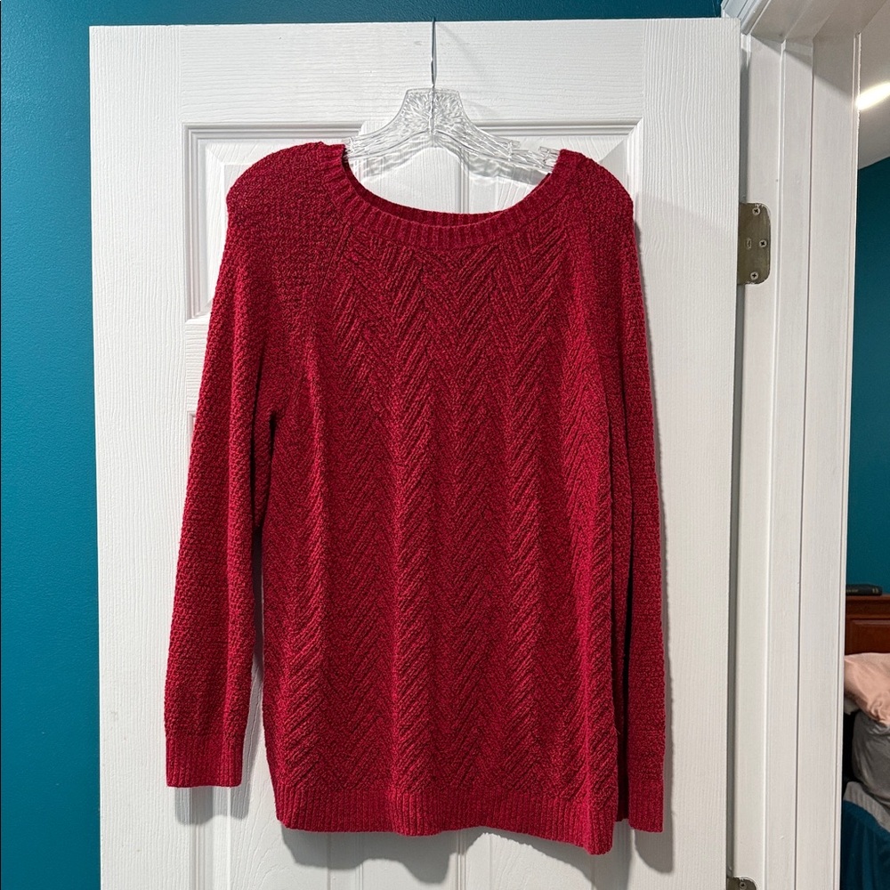 Sonoma Women's Rich Red Crew Neck Sweater